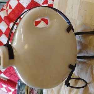 Large vase with cast iron stand